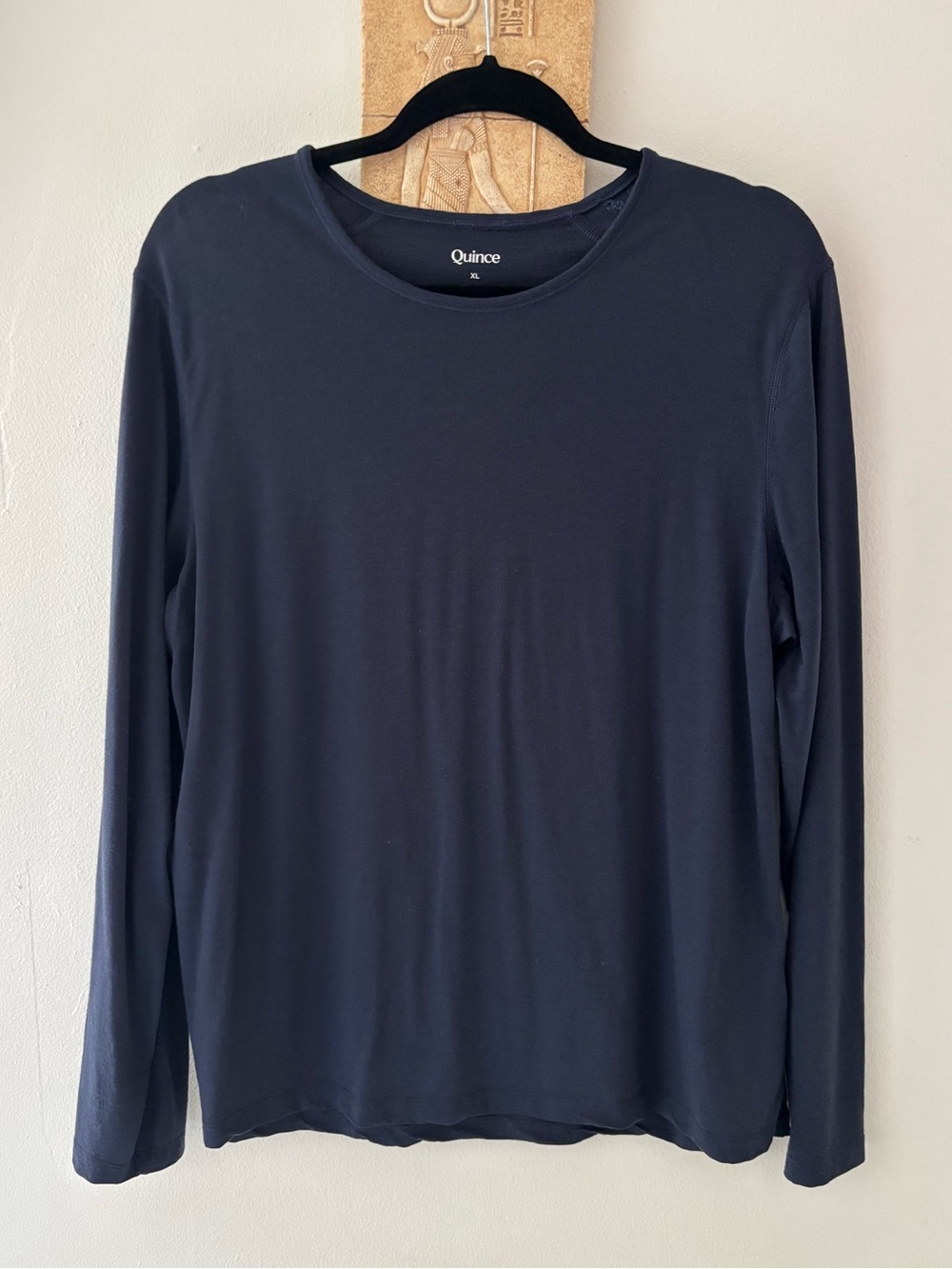 Quince 100% Wool Thin Long Sleeve Dark Navy Blue Shirt